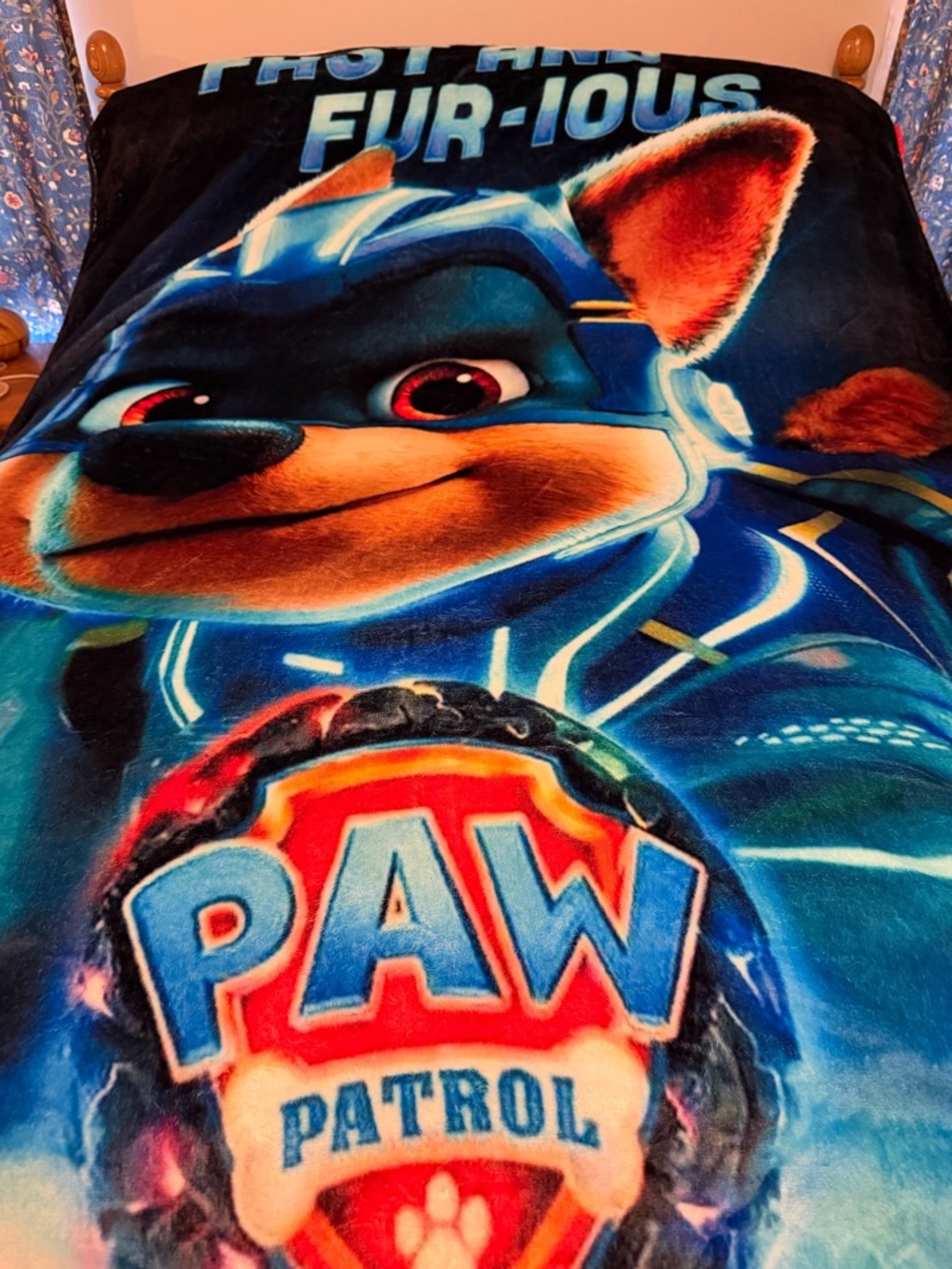 Paw Patrol Blue Red Orange Plush Throw Blanket